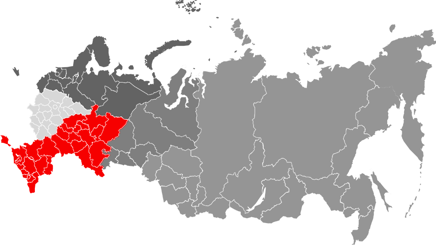 КМ на карте России